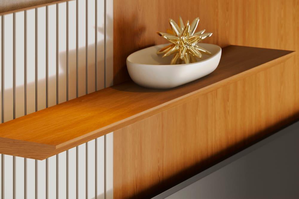 Painel Suspenso para TV Madetec Aurora 160cm Ripado Porta Deslizante - 3