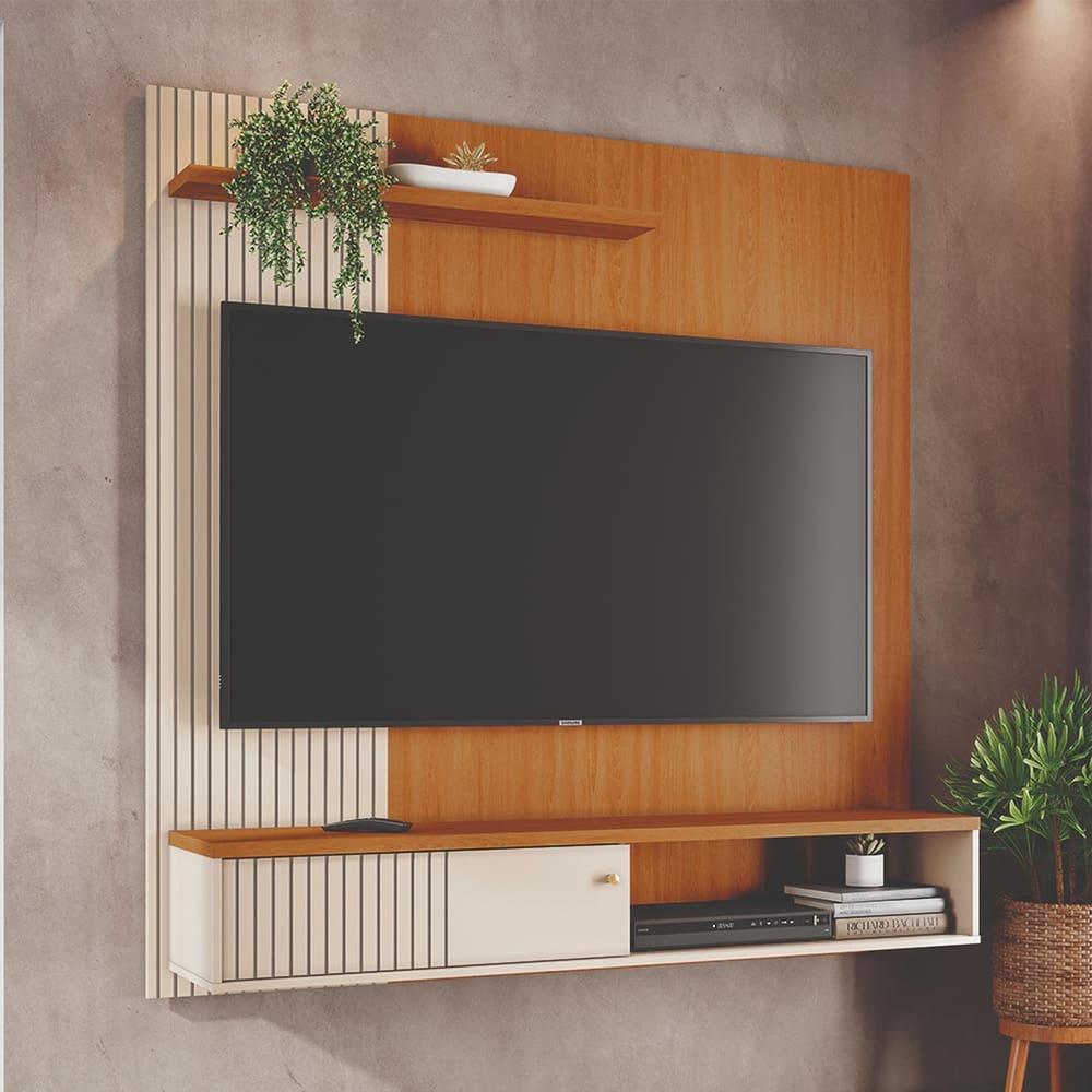 Painel Suspenso para TV Madetec Aurora 160cm Ripado Porta Deslizante - 5