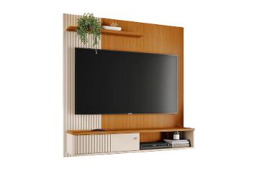 Painel Suspenso para TV Madetec Aurora 160cm Ripado Porta Deslizante