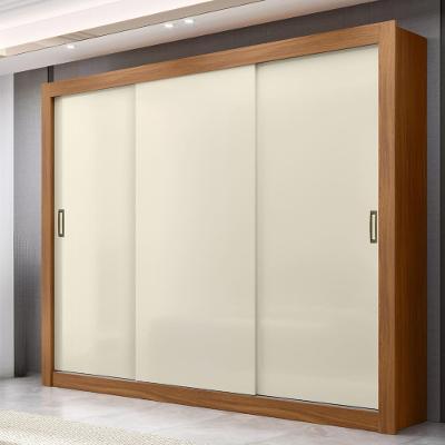 Guarda-Roupa Casal Maxel Móveis Residence 208x185cm 3 Portas de Correr 4 Gavetas