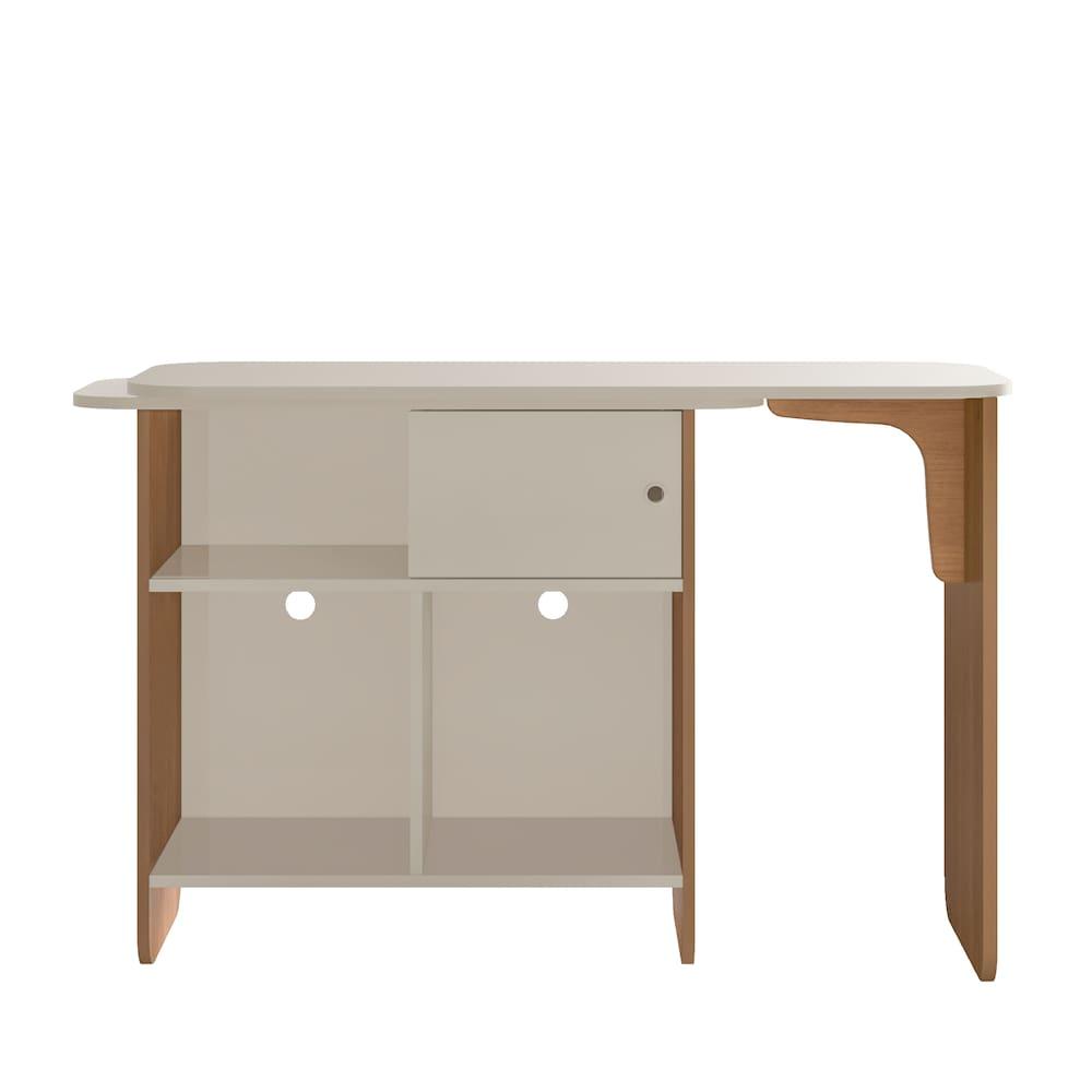 Escrivaninha Artely Nomad Tampo Rotativo Porta de Correr 4 Nichos Off White Cinamomo - 4