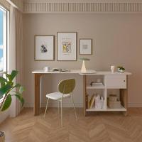 Escrivaninha Artely Nomad Tampo Rotativo Porta de Correr 4 Nichos Off White Cinamomo - 3