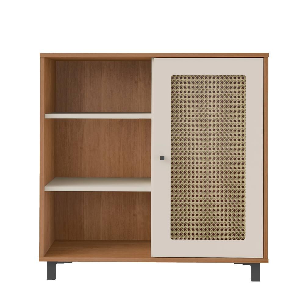 Buffet Artely Móveis Charlote 80x80cm 1 Porta Reversível 3 Nichos Cinamomo Off White - 4