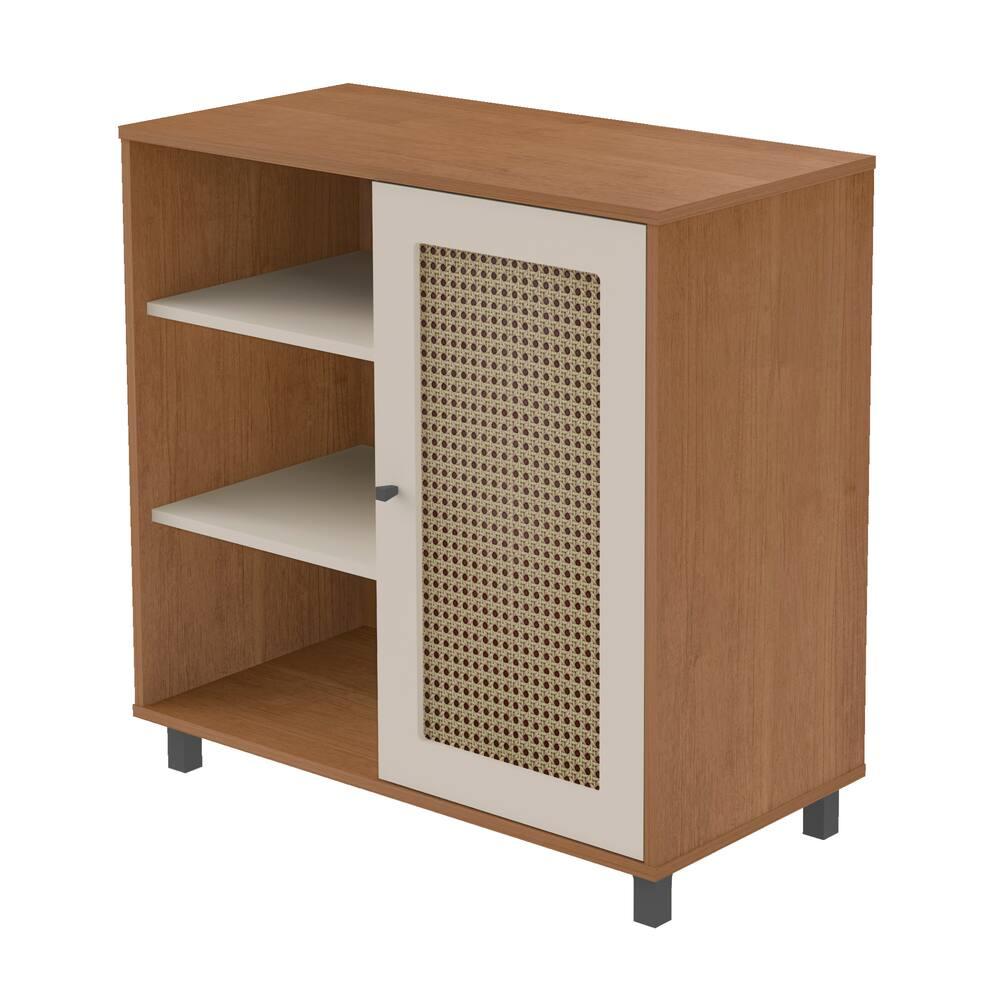 Buffet Artely Móveis Charlote 80x80cm 1 Porta Reversível 3 Nichos Cinamomo Off White - 6