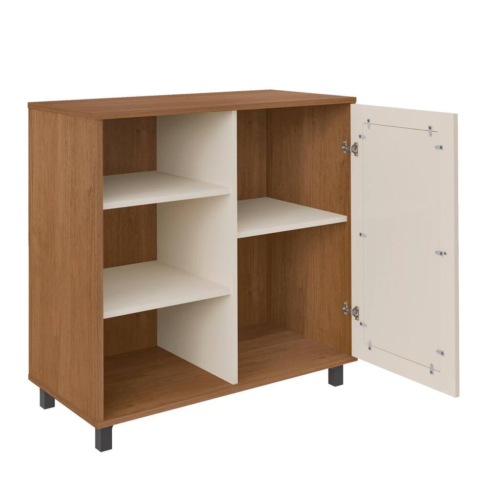 Buffet Artely Móveis Charlote 80x80cm 1 Porta Reversível 3 Nichos Cinamomo Off White - 8