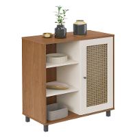 Buffet Artely Móveis Charlote 80x80cm 1 Porta Reversível 3 Nichos Cinamomo Off White - 3