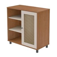 Buffet Artely Móveis Charlote 80x80cm 1 Porta Reversível 3 Nichos Cinamomo Off White - 6