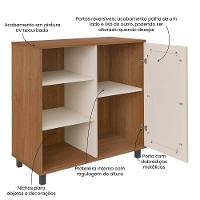 Buffet Artely Móveis Charlote 80x80cm 1 Porta Reversível 3 Nichos Cinamomo Off White - 9