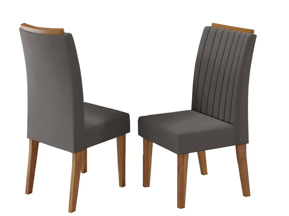 Conjunto Mesa de Jantar Viero Atlantis 200x90cm 8 Cadeiras Estofadas Tampo de Vidro Revestimento em Veludo - 4