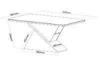 Conjunto Mesa de Jantar Viero Atlantis 200x90cm 8 Cadeiras Estofadas Tampo de Vidro Revestimento em Veludo - 8