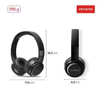 Headphone AIWA HP-03 Bluetooth 100h de Bateria IPX4 Preto - 8