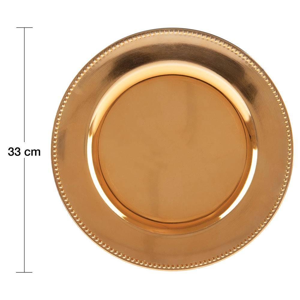 Sousplat de Plástico Wolff Mesa 61024 Dourado - 33 cm - 6
