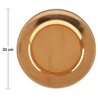 Sousplat de Plástico Wolff Mesa 61024 Dourado - 33 cm - 6