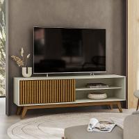 Rack Olivar Fox 160 Ripado Para TV até 55” Porta Deslizante 1 porta 3 Nichos - 1