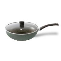 Frigideira Wok Multiflon Ekó 28cm Com Tampa de Vidro Antiaderente 4,3L Verde - 1