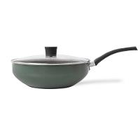 Frigideira Wok Multiflon Ekó 28cm Com Tampa de Vidro Antiaderente 4,3L Verde - 2