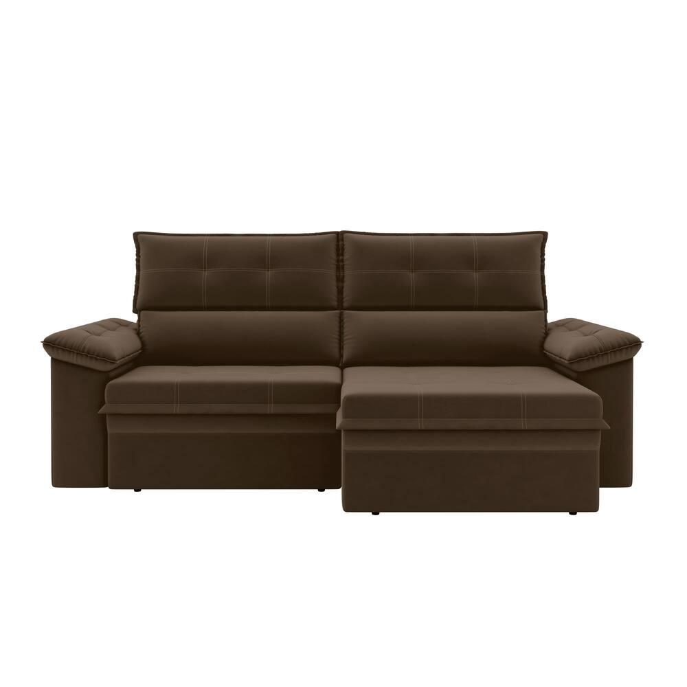 Sofá 3 Lugares Luizzi Alaska 205cm Retrátil Reclinável Veludo - 3