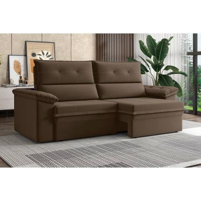 Sofá 3 Lugares Luizzi Alaska 205cm Retrátil Reclinável Veludo