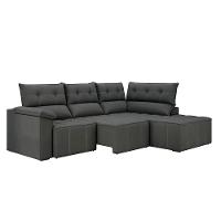 Sofá de Canto 5 Lugares Luizzi Santorini 230cm Retrátil Chaise Veludo - 2