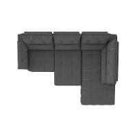 Sofá de Canto 5 Lugares Luizzi Santorini 230cm Retrátil Chaise Veludo - 5