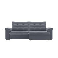 Sofá 4 Lugares Luizzi Puglia 230cm Retrátil Reclinável Veludo - 3