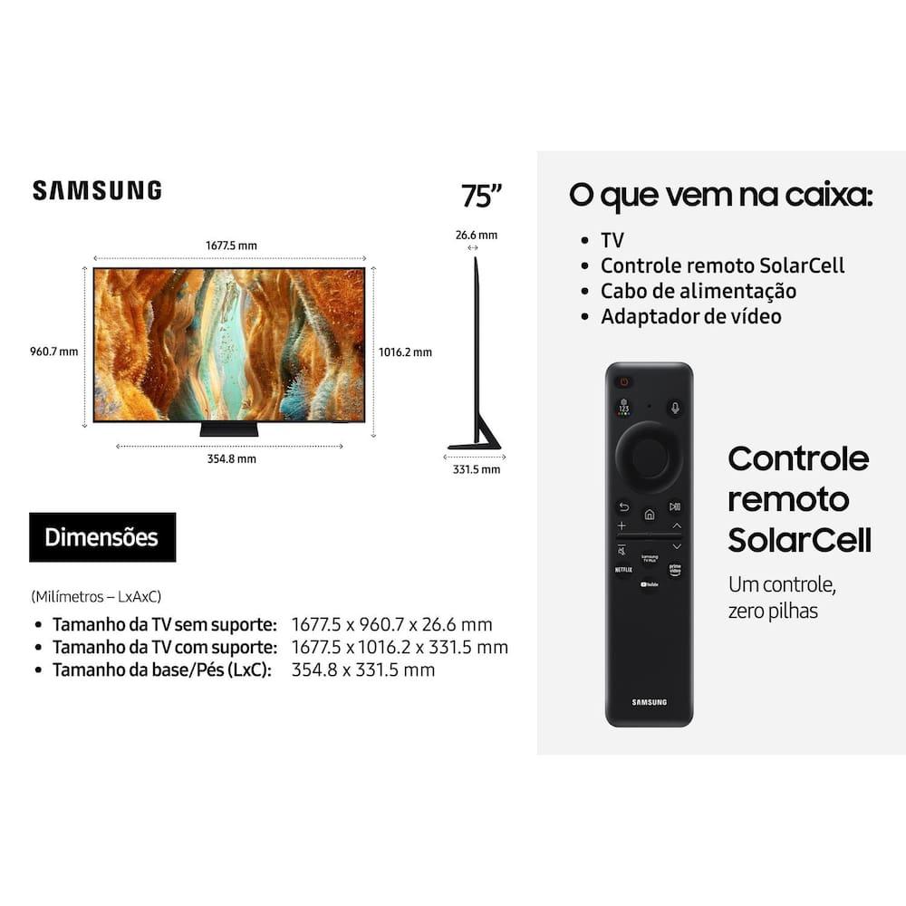 Smart TV Samsung 75" 4K Neo QLED Ultra QN75QN70FAGXZD Painel até 144Hz Gaming Hub Processador NQ4 AI Gen2 Preta - 9