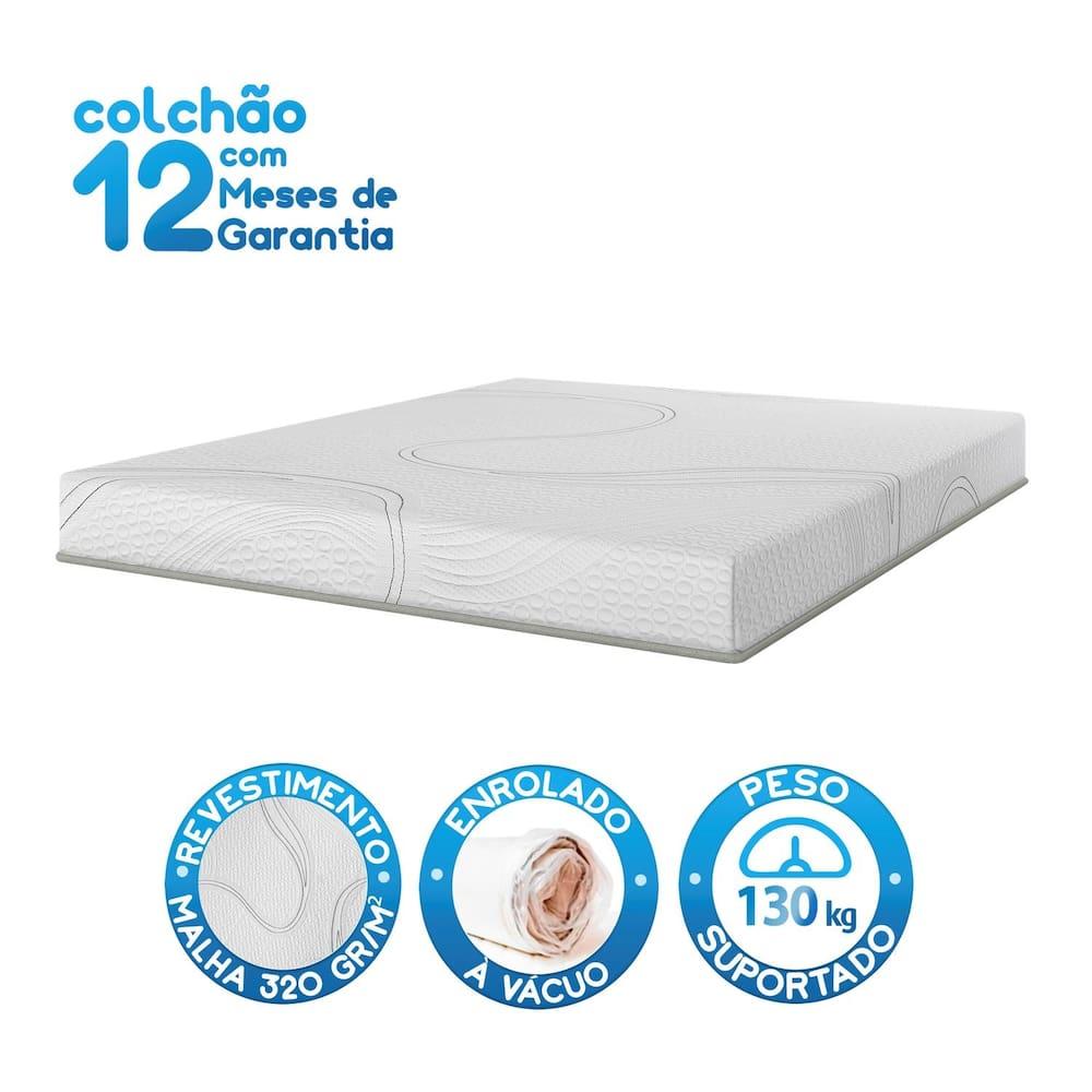 Colchão Queen Size Bartira Volare 17x158x198cm D33 Espuma Malha Branco - 4