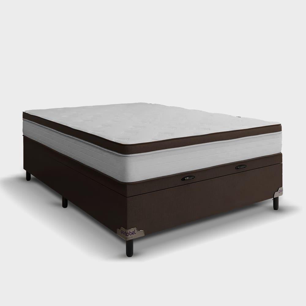 Cama Box Casal Portobel Noah 70x138x188cm Colchão Ortopédico Molas Ensacadas Box Baú Antialérgico - 2