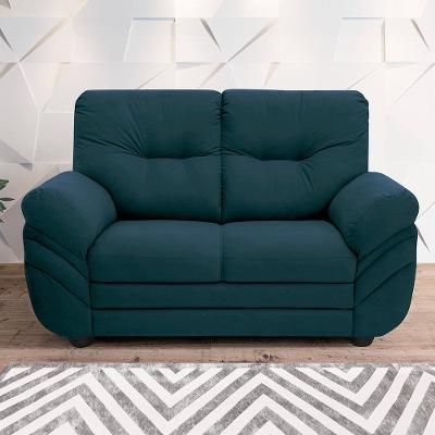 Sofá 2 Lugares Linoforte Francis com Almofadas Fixas e Revestimento em Suede 152cm de Largura