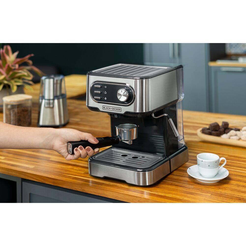 Cafeteira Espresso Black+Decker CE1100G Gourmand Gris 1100W Multifunções 1,5L Inox - 6
