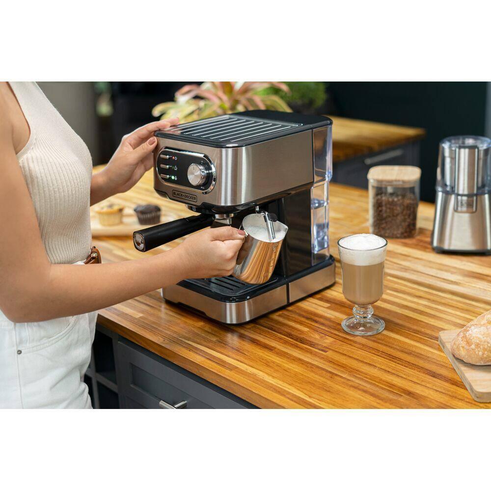 Cafeteira Espresso Black+Decker CE1100G Gourmand Gris 1100W Multifunções 1,5L Inox - 8