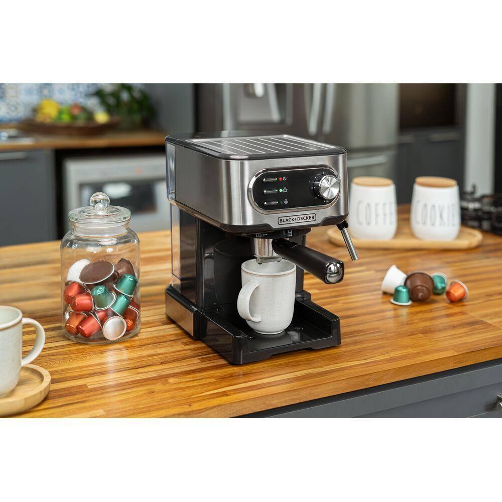Cafeteira Espresso Black+Decker CE1100G Gourmand Gris 1100W Multifunções 1,5L Inox - 9