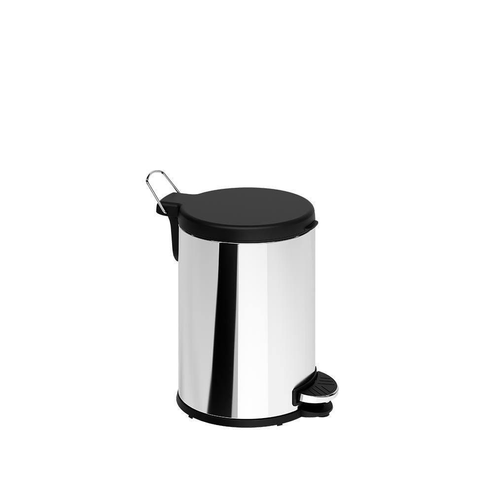 Lixeira Inox com Pedal Brinox Flat 6L Aro Removível - 1