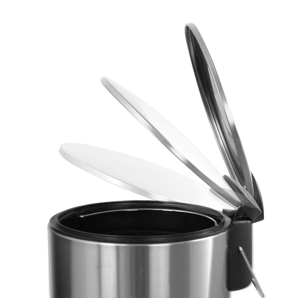 Lixeira Inox Brinox Spin 3L com Pedal Fechamento Suave Balde Removível - 3