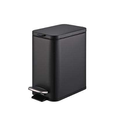 Lixeira Brinox Frame 5L Retangular com Pedal Balde Removível Preto