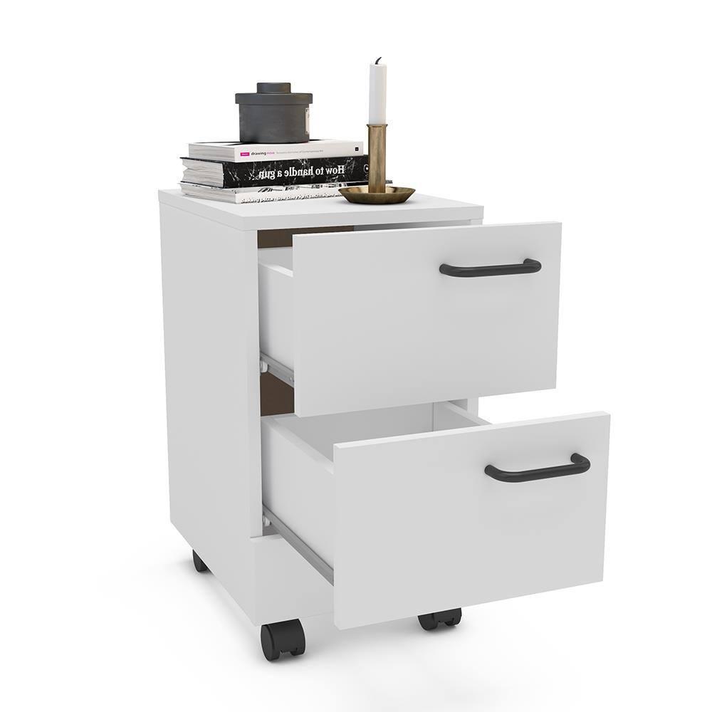 Gaveteiro Politorno Osaka 2 Gavetas com Rodízios 51cm Compacto Vertical MDP - 3