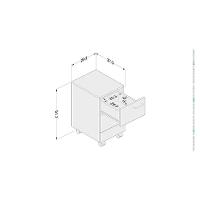 Gaveteiro Politorno Osaka 2 Gavetas com Rodízios 51cm Compacto Vertical MDP - 5
