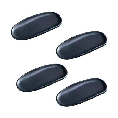Conjunto de Travessas Ovais Rasas Porto Brasil Orgânico Preto Matte 16,5x8cm - 4 Peças