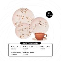 Aparelho de Jantar Oxford Unni Orquídea 20 Peças Cerâmica Marrom e Off White - 2