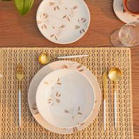 Aparelho de Jantar Oxford Unni Orquídea 20 Peças Cerâmica Marrom e Off White - 8