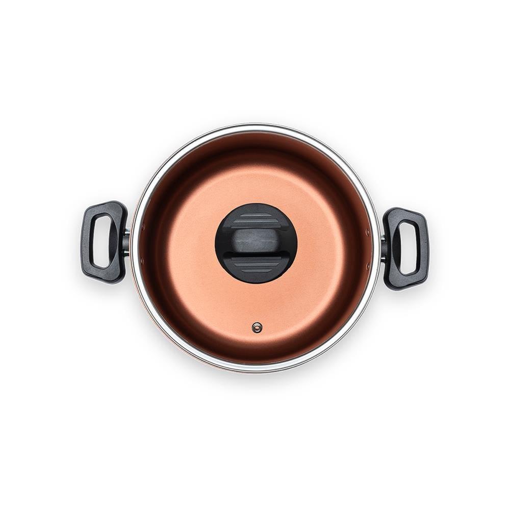 Caçarola Brinox Topázio 22cm 3,45L Antiaderente Pro-Flon Tampa Vidro Cinza Range - 3