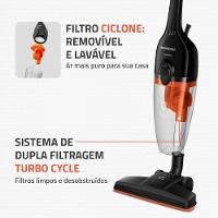 Aspirador Vertical Mondial AP40B 2 em 1 1500W Filtro Ciclone Lavável Preto e Laranja