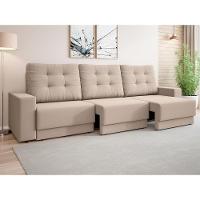 Sofá Retrátil 4 Lugares DDS Boston 230cm Velosuede Encosto Reclinável Braço Removível - 1