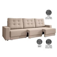 Sofá Retrátil 4 Lugares DDS Boston 230cm Velosuede Encosto Reclinável Braço Removível - 2
