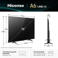 Smart TV 75” 4K Hisense 75A6NV DLED DTS VirtualX Vidaa U9 Preto - 8
