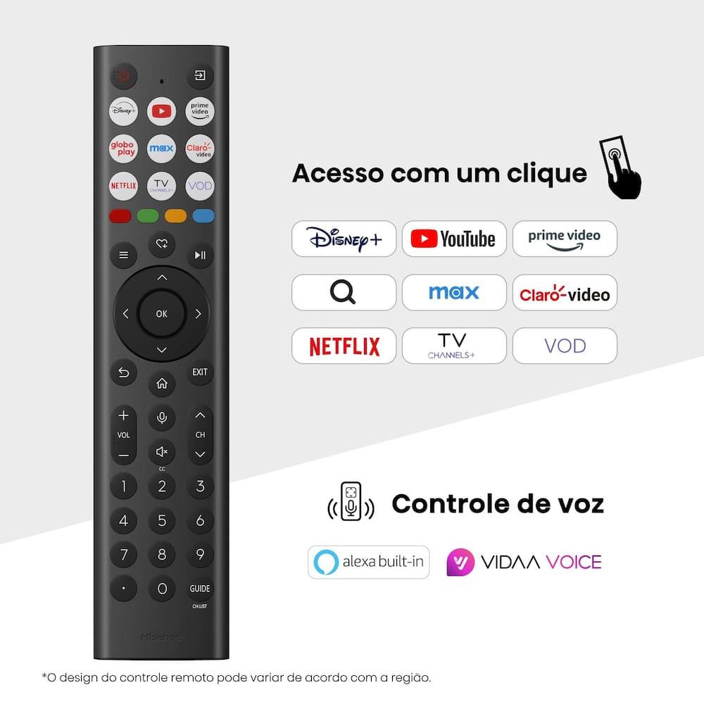 Smart TV 50” 4K Hisense 50Q6QV QLED HDR10 Dolby Atmos Vidaa U9 Preto - 5