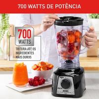 Liquidificador Arno Power Mix Essential LQ19 700W Jarra 2,4L 3 Velocidades Preto - 5