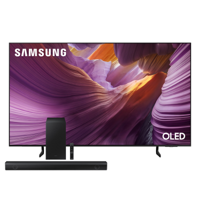 Conjunto Smart TV 100” 4K Samsung Neo QLED QN55S85FAGXZD + Soundbar Samsung HW-Q600C 360W Bluetooth Dolby Atmos