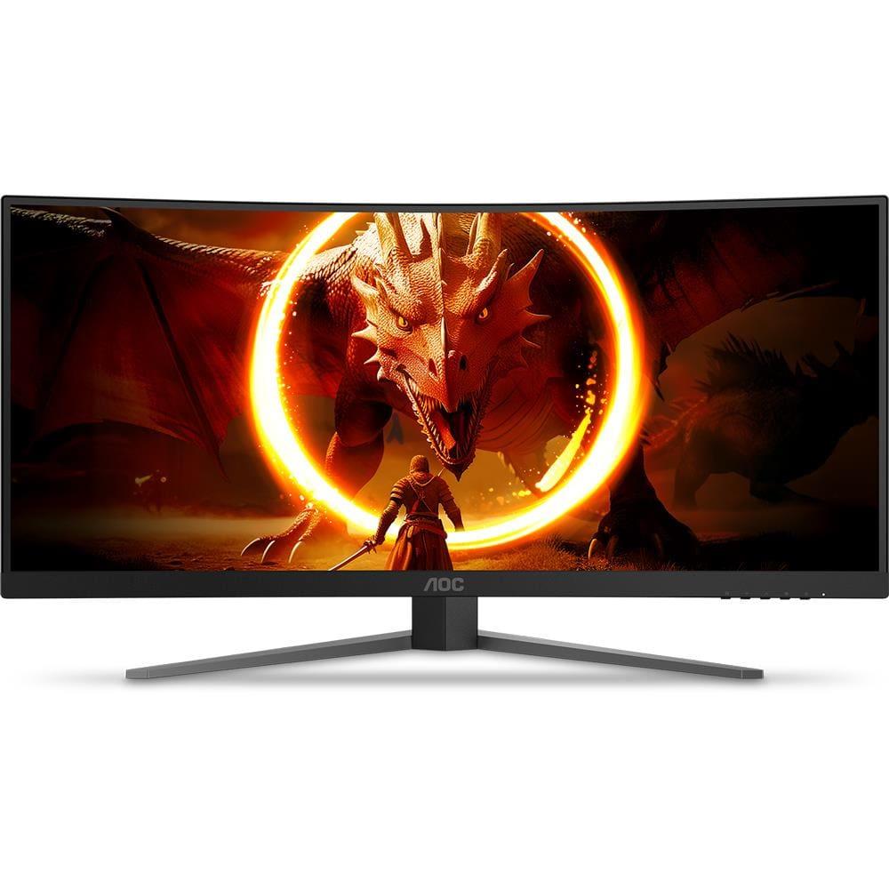 Monitor Gamer Curvo 34" LED AOC AGON U34G4C/57 Ultrawide QHD 180Hz 0,5ms Preto e Cinza - 2