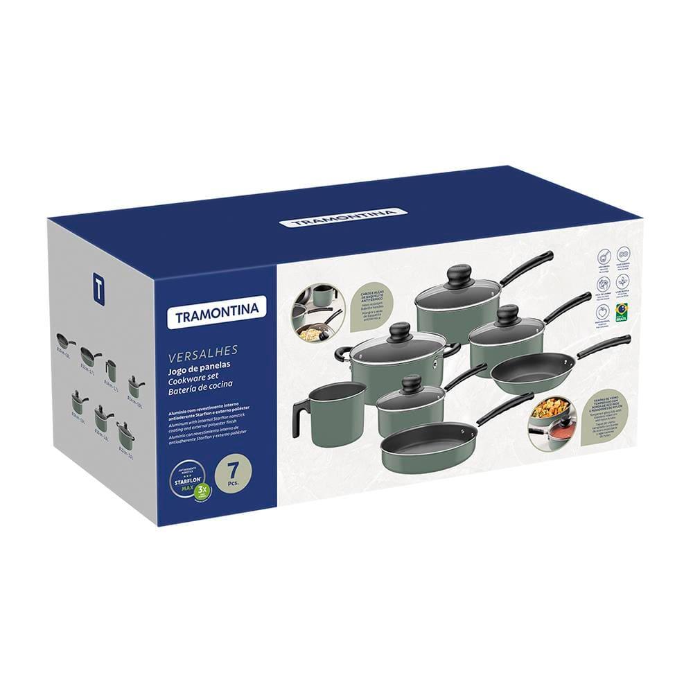 Conjunto de Panelas 7 Peças Tramontina Versalhes Starflon Max Verde + Faqueiro 12 Peças Tramontina Leme Vermelho - 6